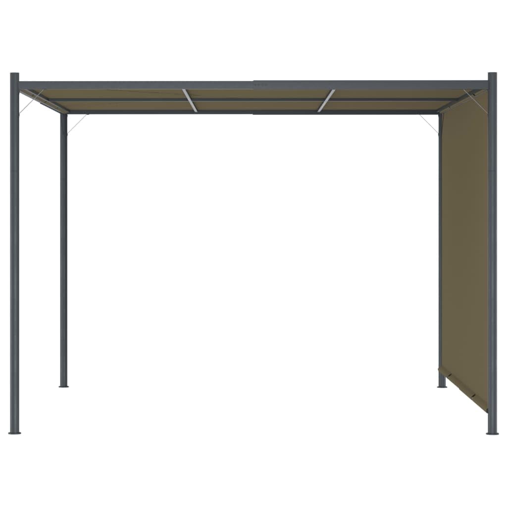 vidaXL Heim & Garten Pergola 3x3m Taupe Schiebedach Pavillon