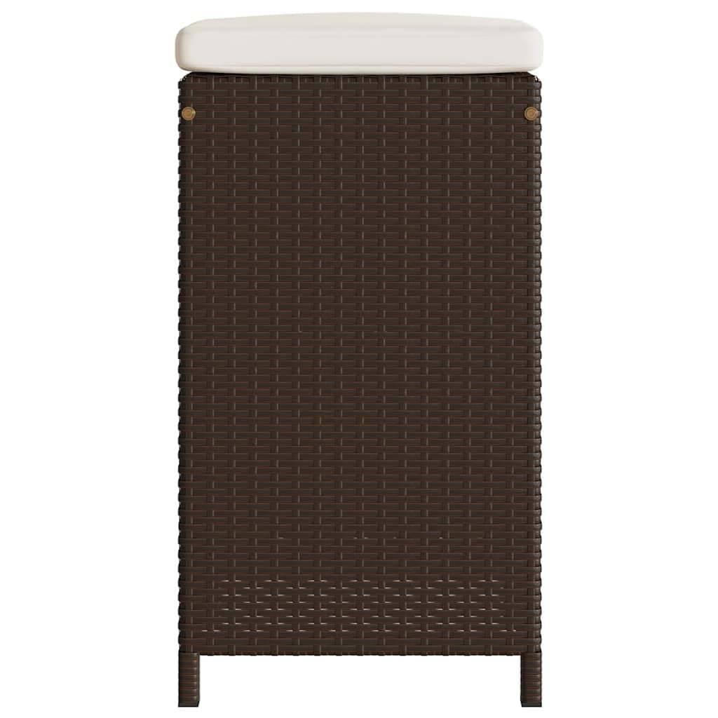 vidaXL Heim & Garten Barhocker Braun Rattanstuhl 2 Stk. mit Kissen