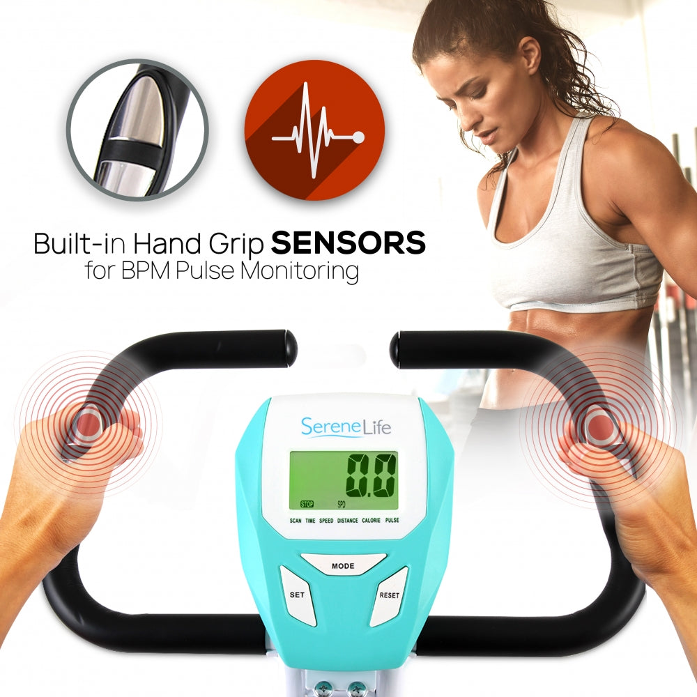 Serenelife Bicycle Klapp-Heimtrainer SLXB18 8 Stufen mit Puls