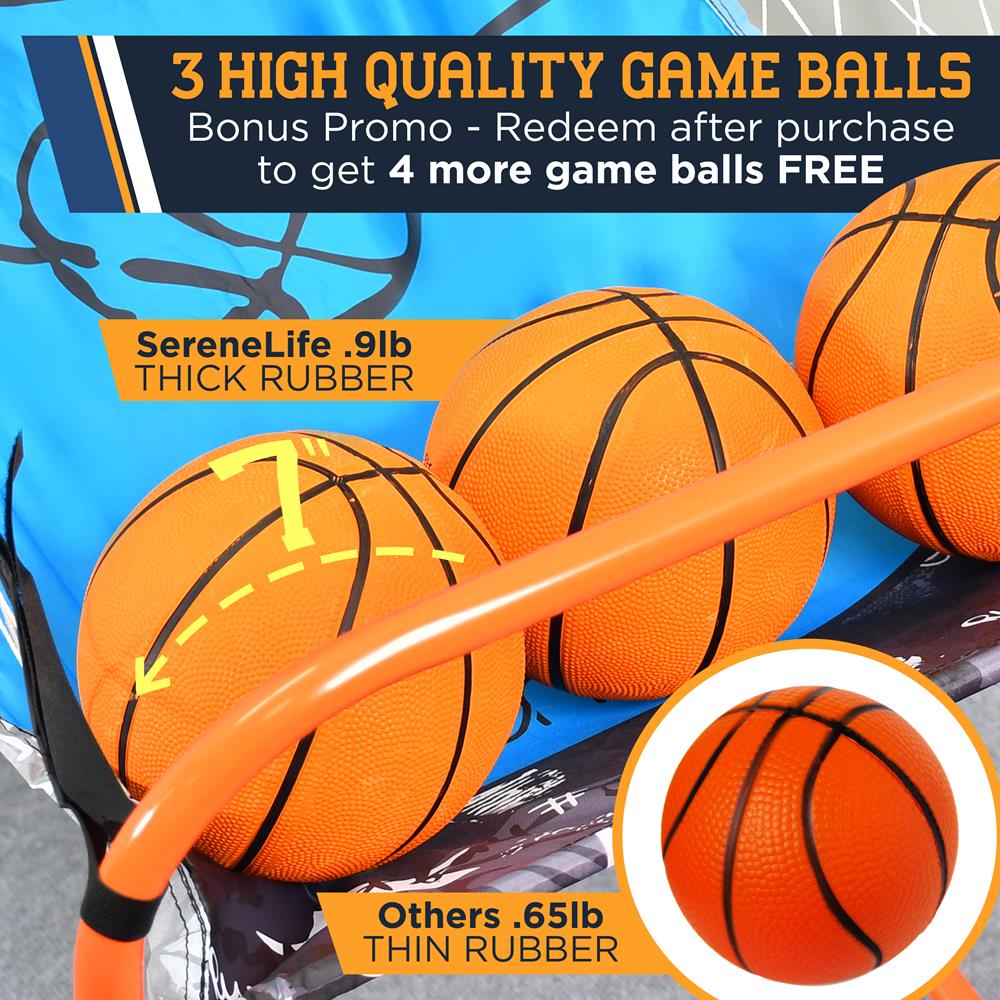 Serenelife Basketballspielautomat LED-Anzeige klappbar Blau