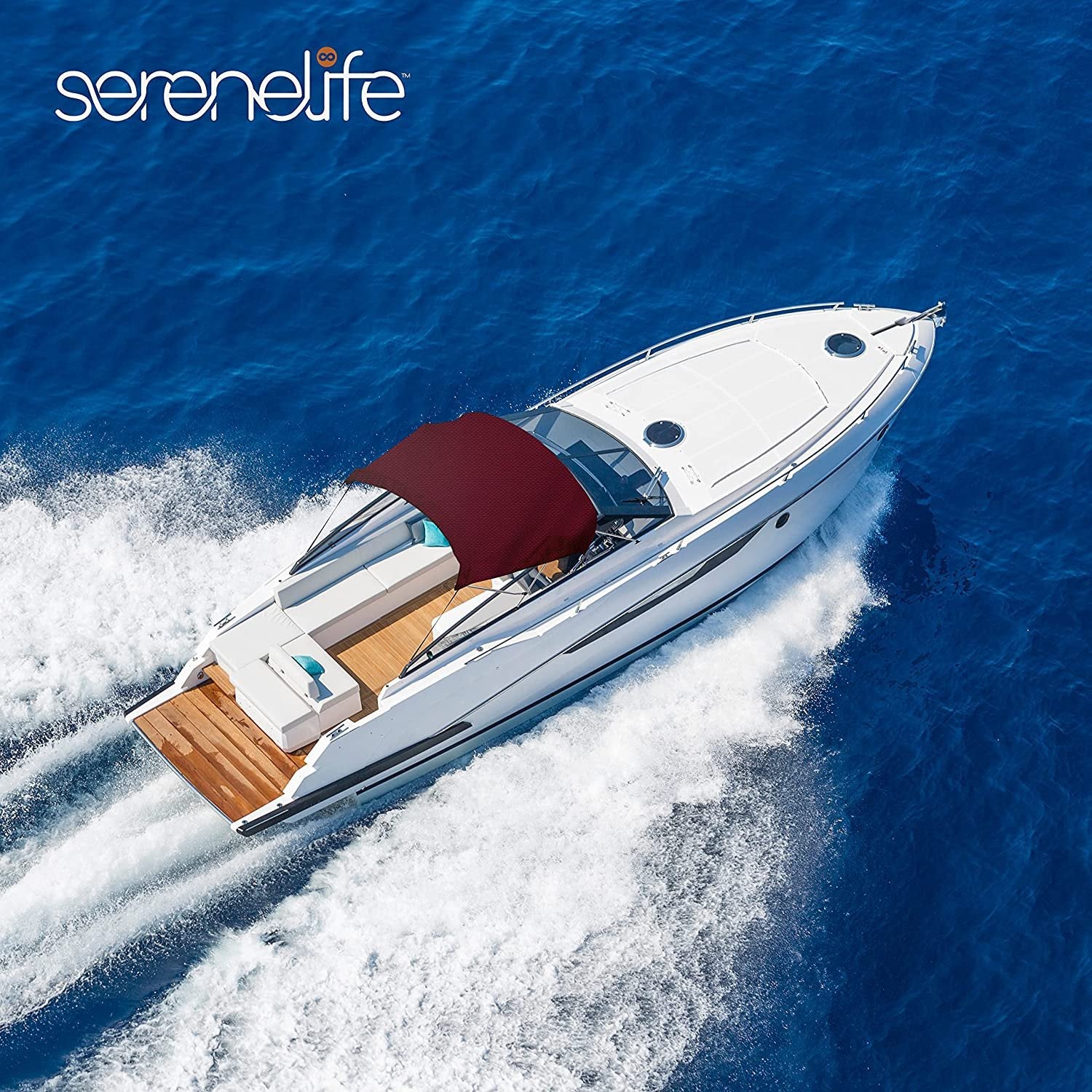 Serenelife Bimini Top 4-Bow Bootsverdeck Burgunderrot Polyester
