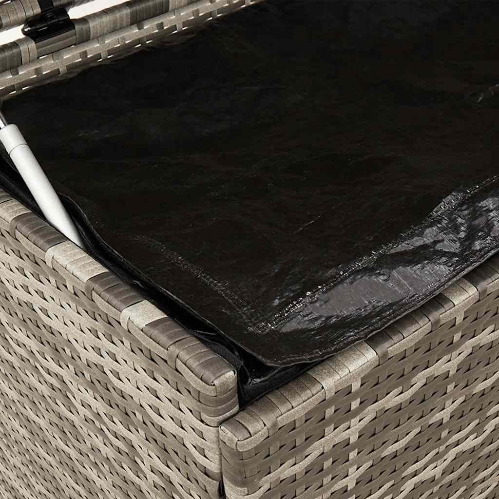 vidaXL Heim & Garten Gartentruhe Grau 110x55x73 cm Poly Rattan