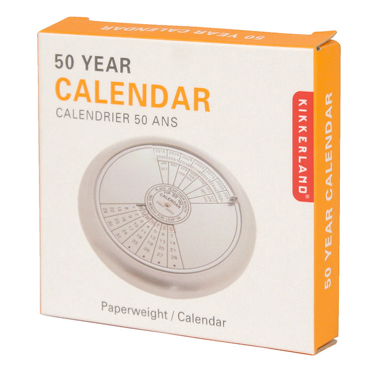 Kikkerland Home 50-Year Calendar Briefbeschwerer Ewiger Kalender