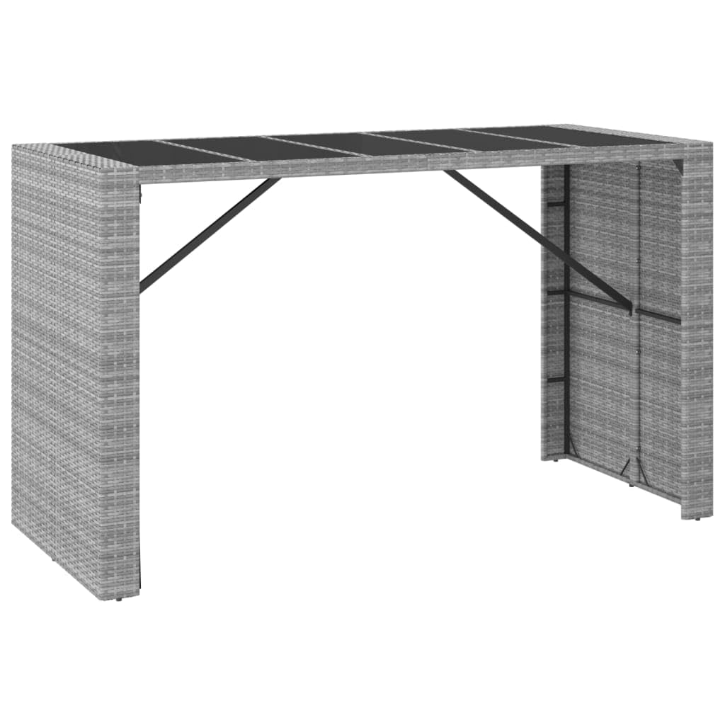 vidaXL Heim & Garten 9-tlg. Gartenbar-Set grau mit Kissen