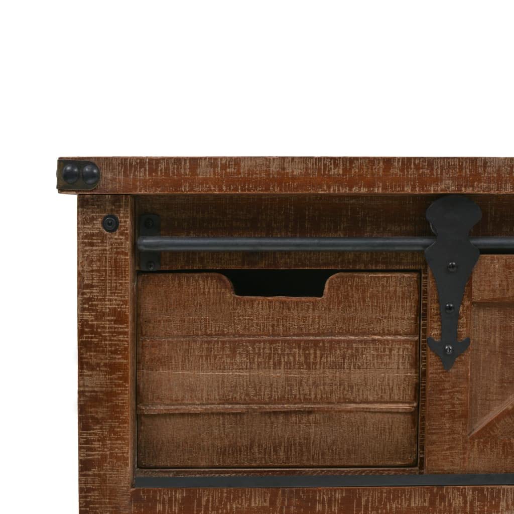 vidaXL Möbel Konsolentisch Tannenholz Massiv 131 cm Braun