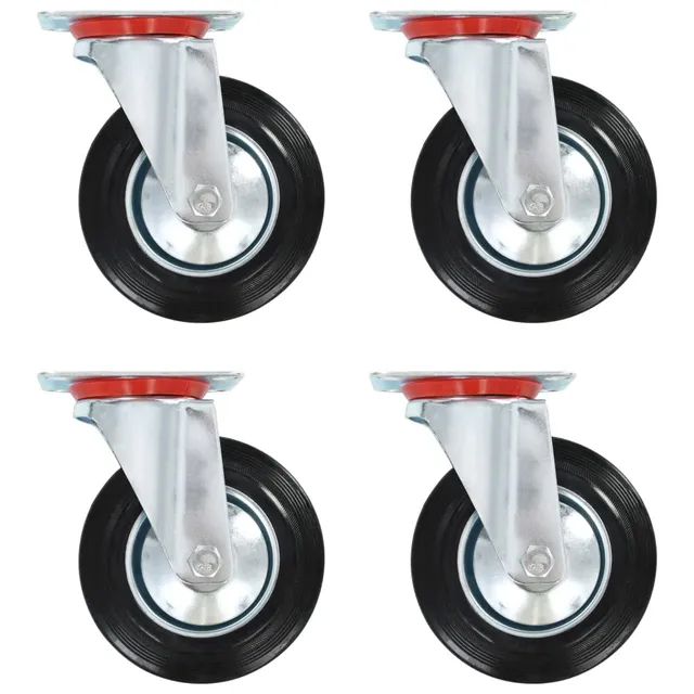 vidaXL Lenkrollen 160 mm Möbelrollen 4 Stück Gummi leise