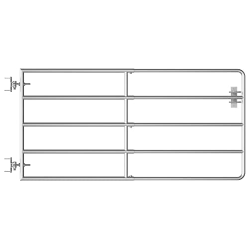 vidaXL Weidetor Stahl 95-170x90cm Silber