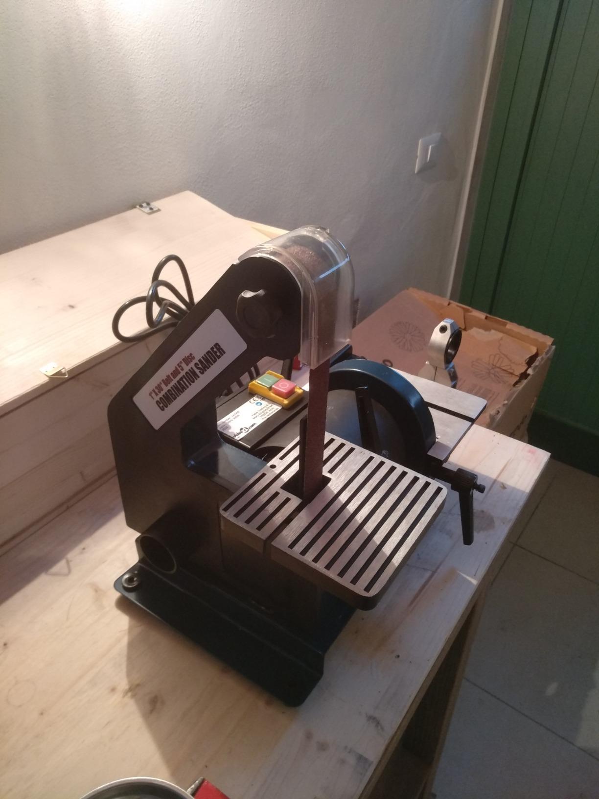 vidaXL Band- Tellerschleifer 300 W mit Staubabsaugung Tisch