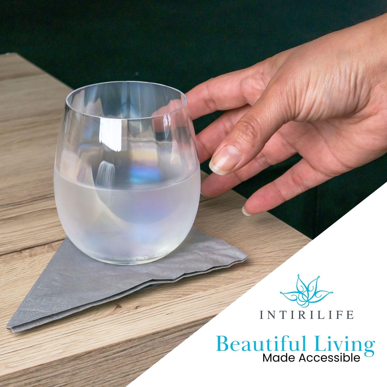 Intirilife Trinkglas Regenbogen 2er Set 380 ml Welle