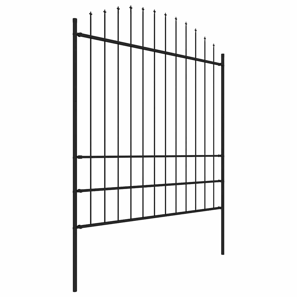 vidaXL Gartenzaun Stahl Schwarz 1,7 m Speerspitzen