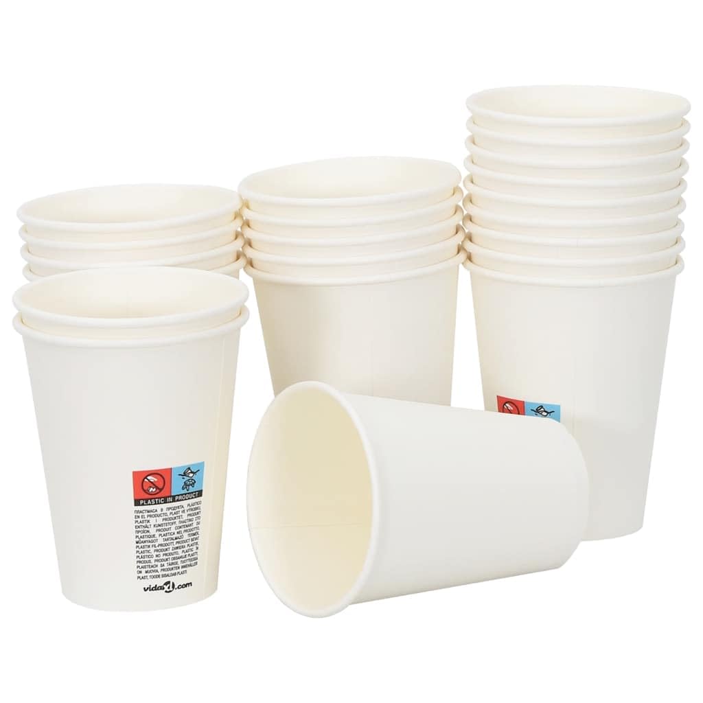 vidaXL Pappbecher 300ml Weiß 1000 Stk. Einweg auslaufsicher