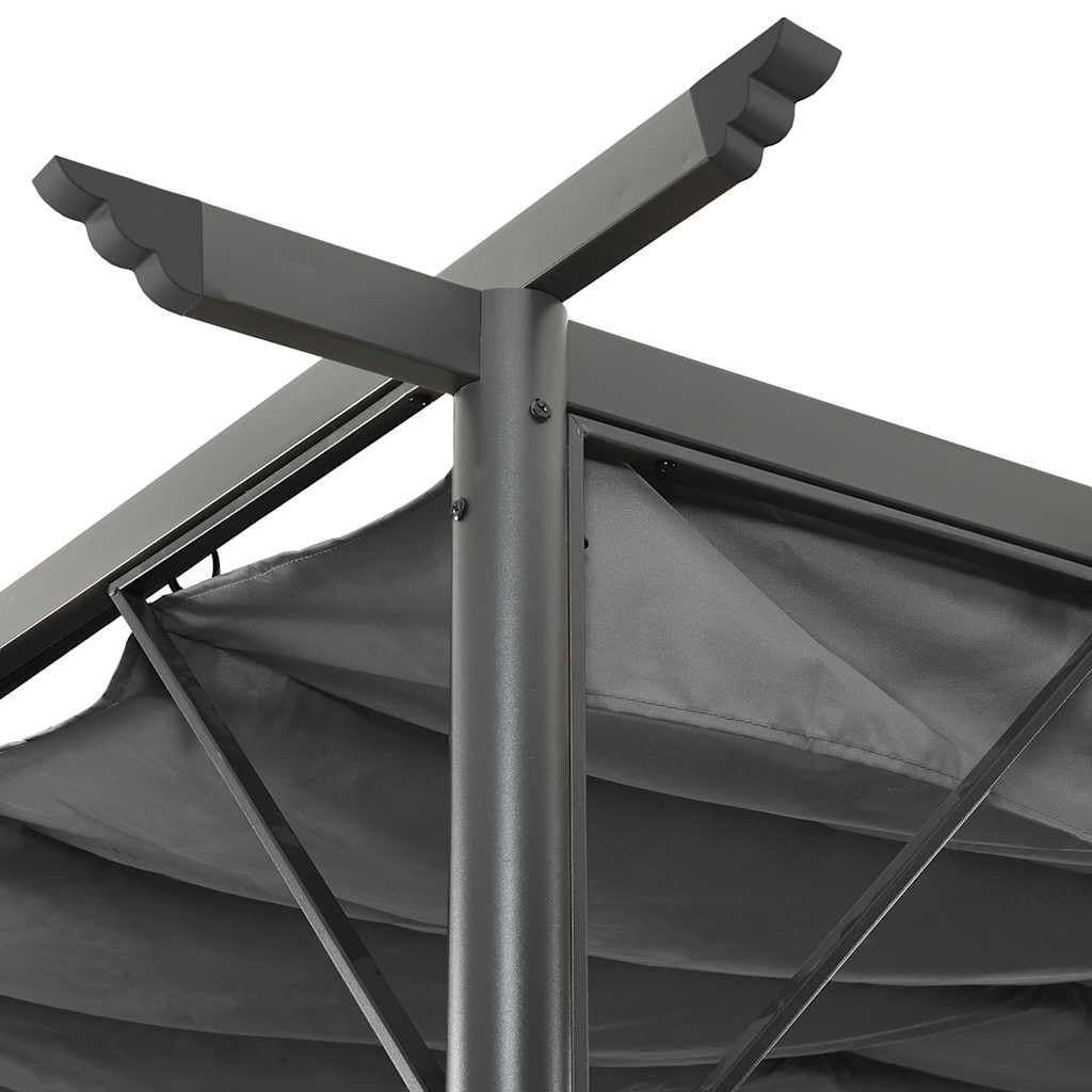vidaXL Pergola Pavillon 3x3m Anthrazit Stahl Ausziehbares Dach