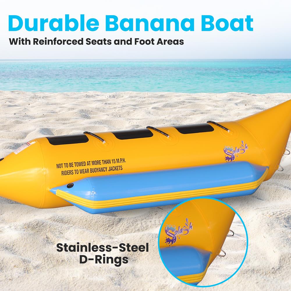 Serenelife Pool Set Bananenboot 3 Personen PVC 231 kg