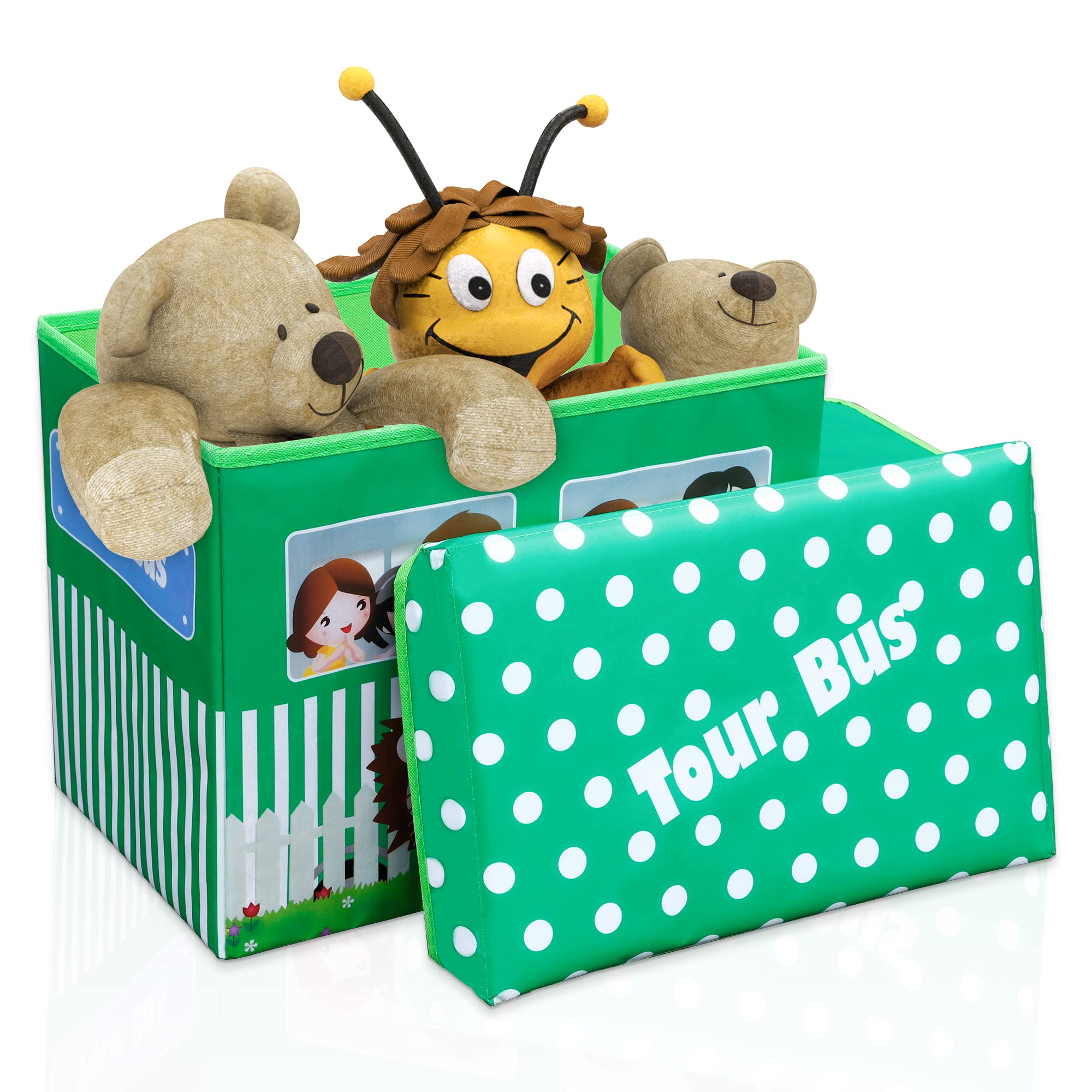 Intirilife Sitzhocker Sitzbank Tour Bus 55x31x26cm Kunstleder
