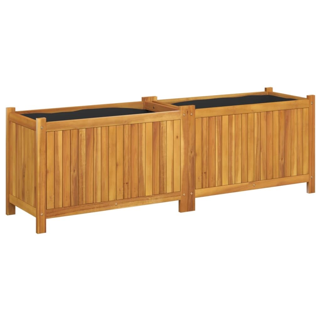 vidaXL Pflanzkübel Akazie 31x31x50 cm mit Einlage