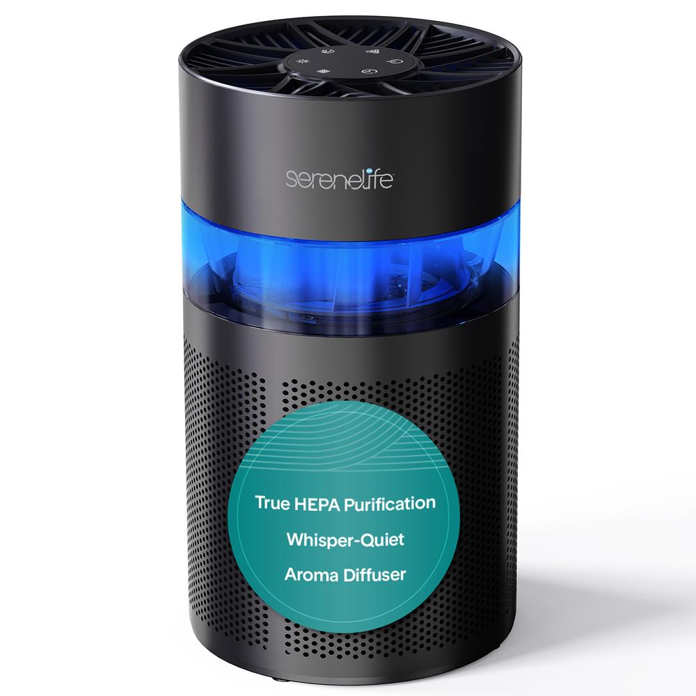 Serenelife Luftreiniger HEPA 13 schwarz Aroma Timer klein