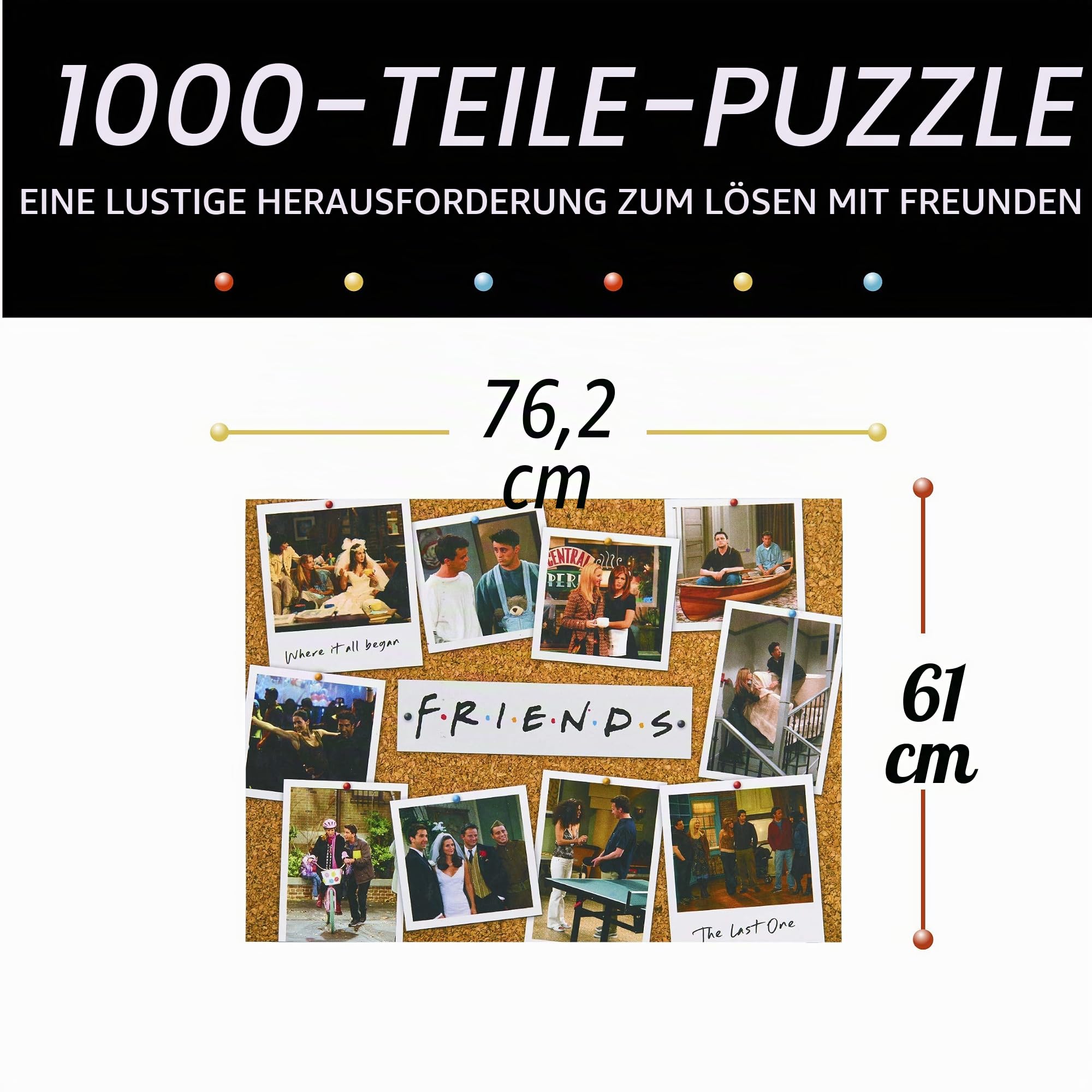 Paladone Puzzles Games Friends Puzzle 1000 Teile Korkwand