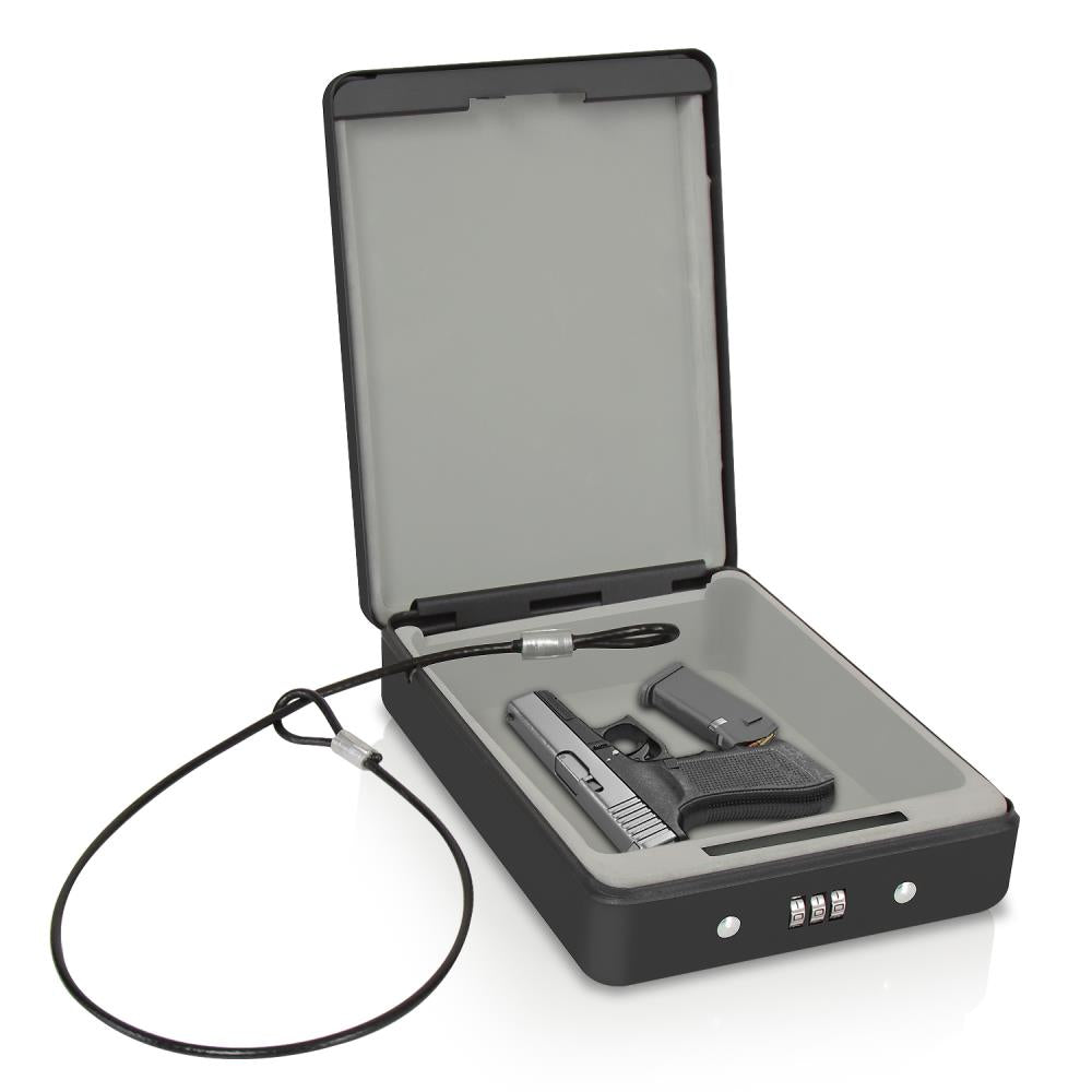 Serenelife Storage Pistolen Safe Stahl Zahlenschloss Kabel