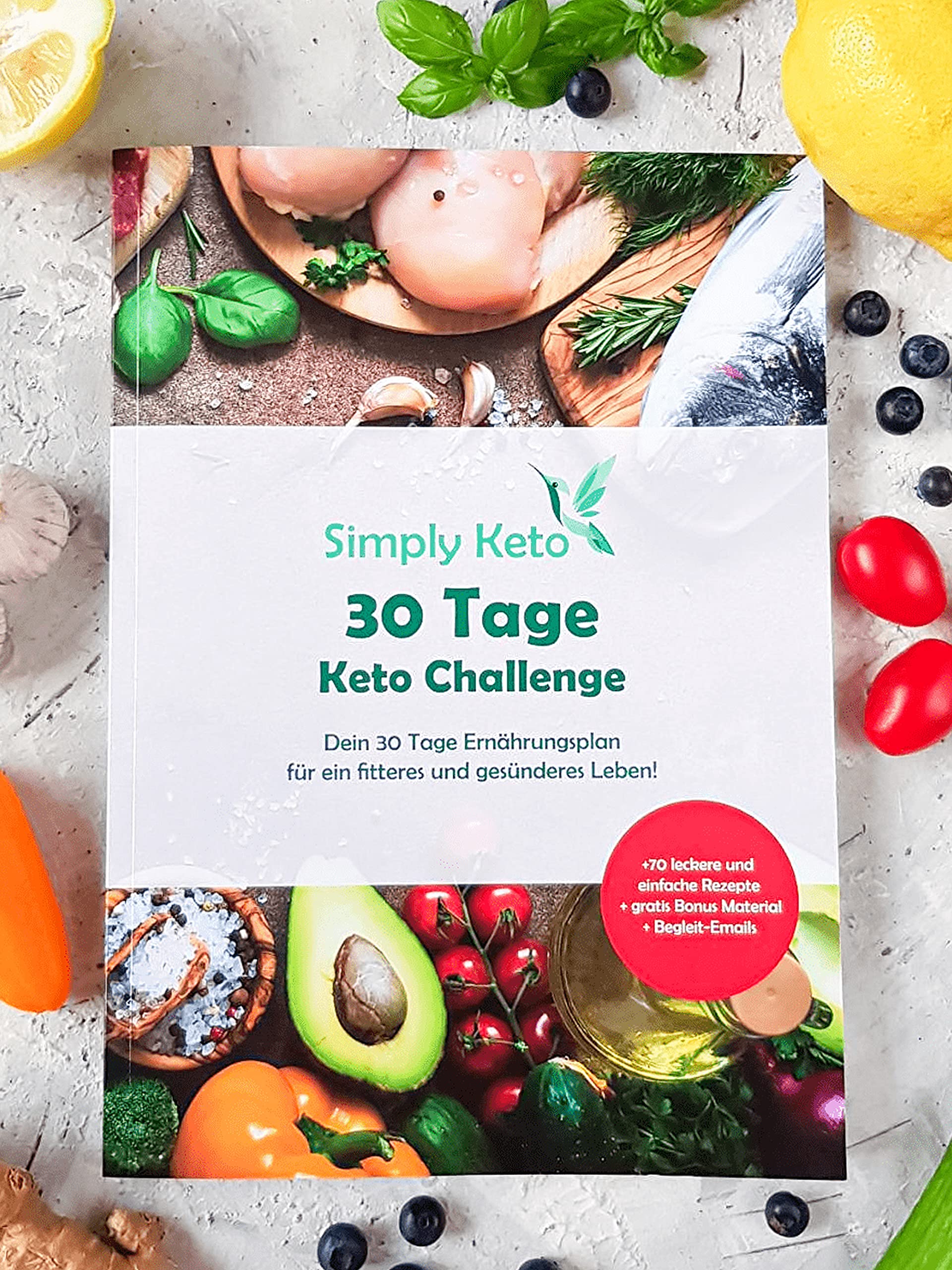 Keto Bücher Simply Keto Challenge Buch 70+ Rezepte 30 Tage