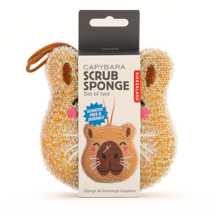 Kikkerland Home Capybara Scheuerschwamm 2er Set Küche