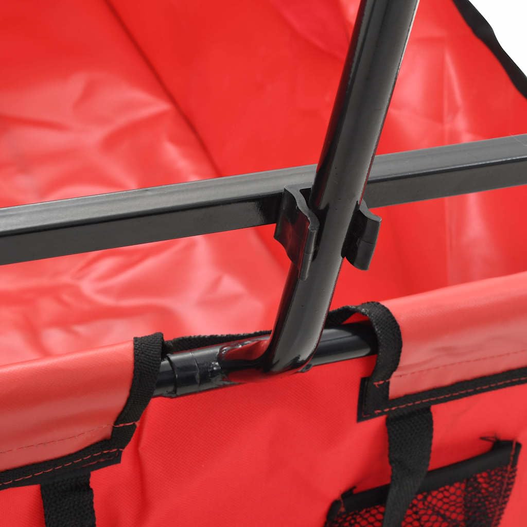 vidaXL Heim & Garten Handwagen klappbar Rot Stahl 75 kg