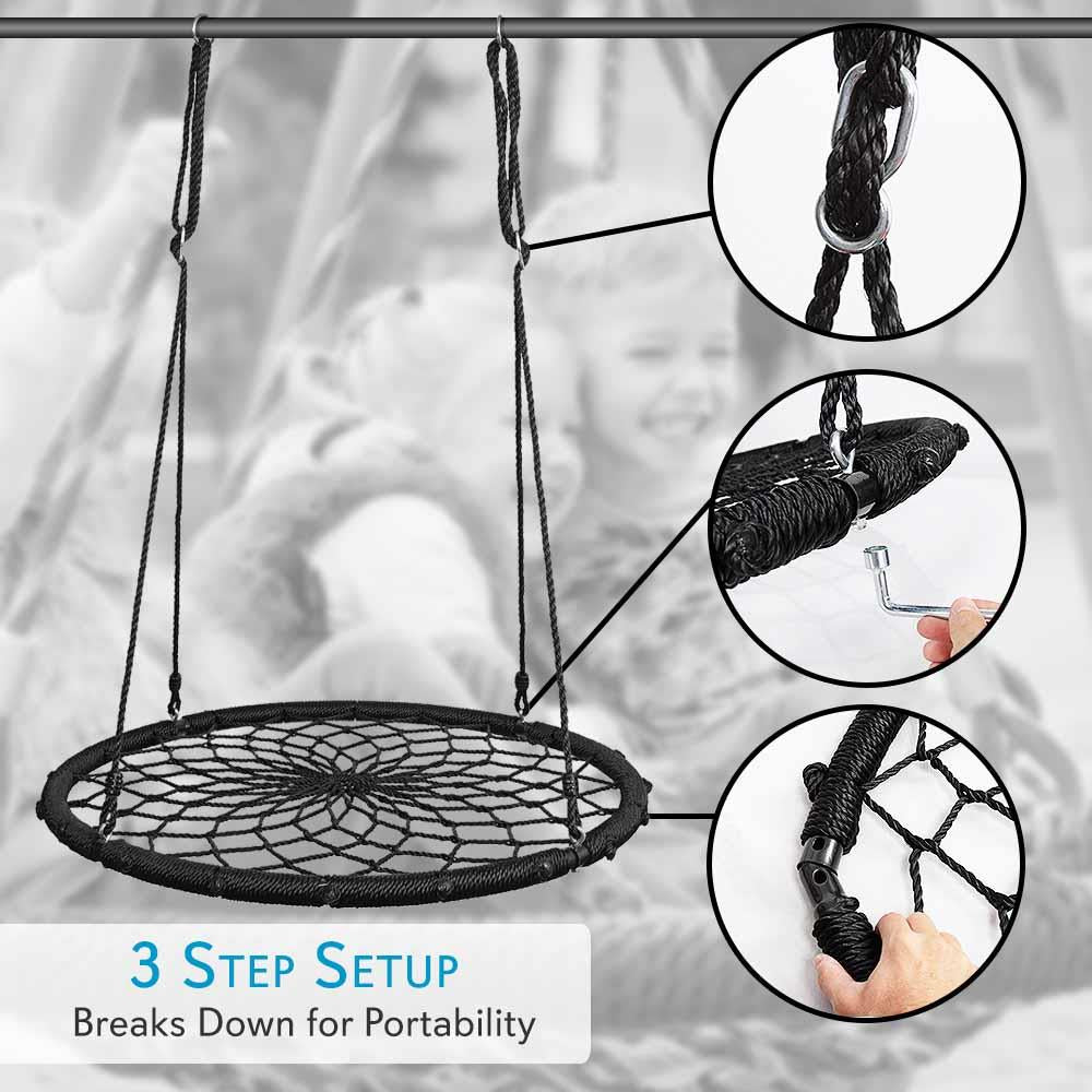 Serenelife Spider Swing Netzschaukel blau 100cm wasserdicht