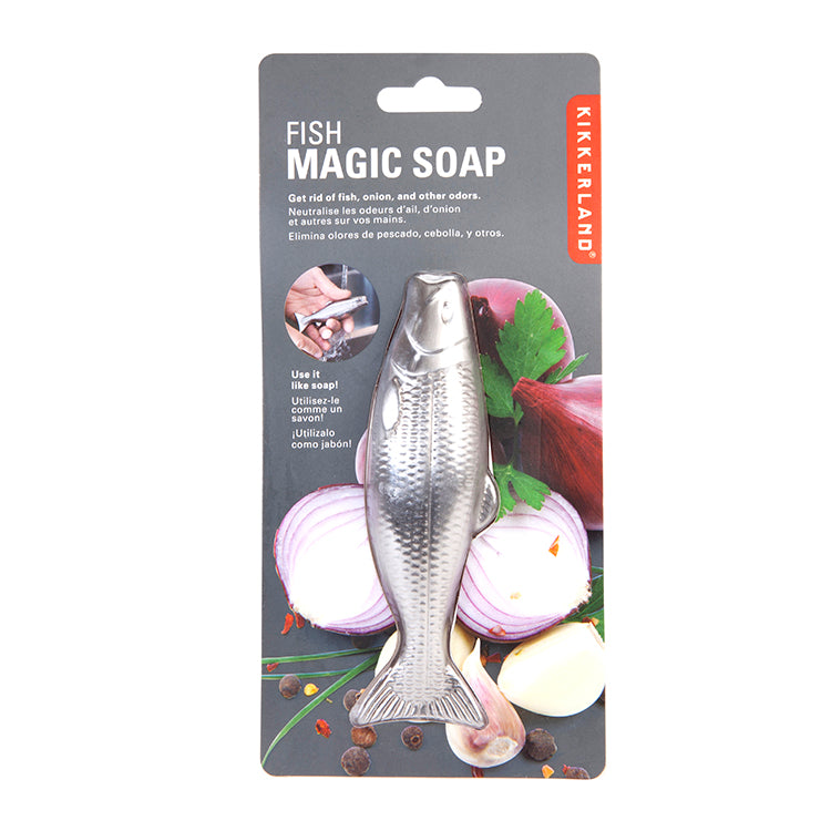Kikkerland Fish Magic Soap Edelstahlseife Fisch