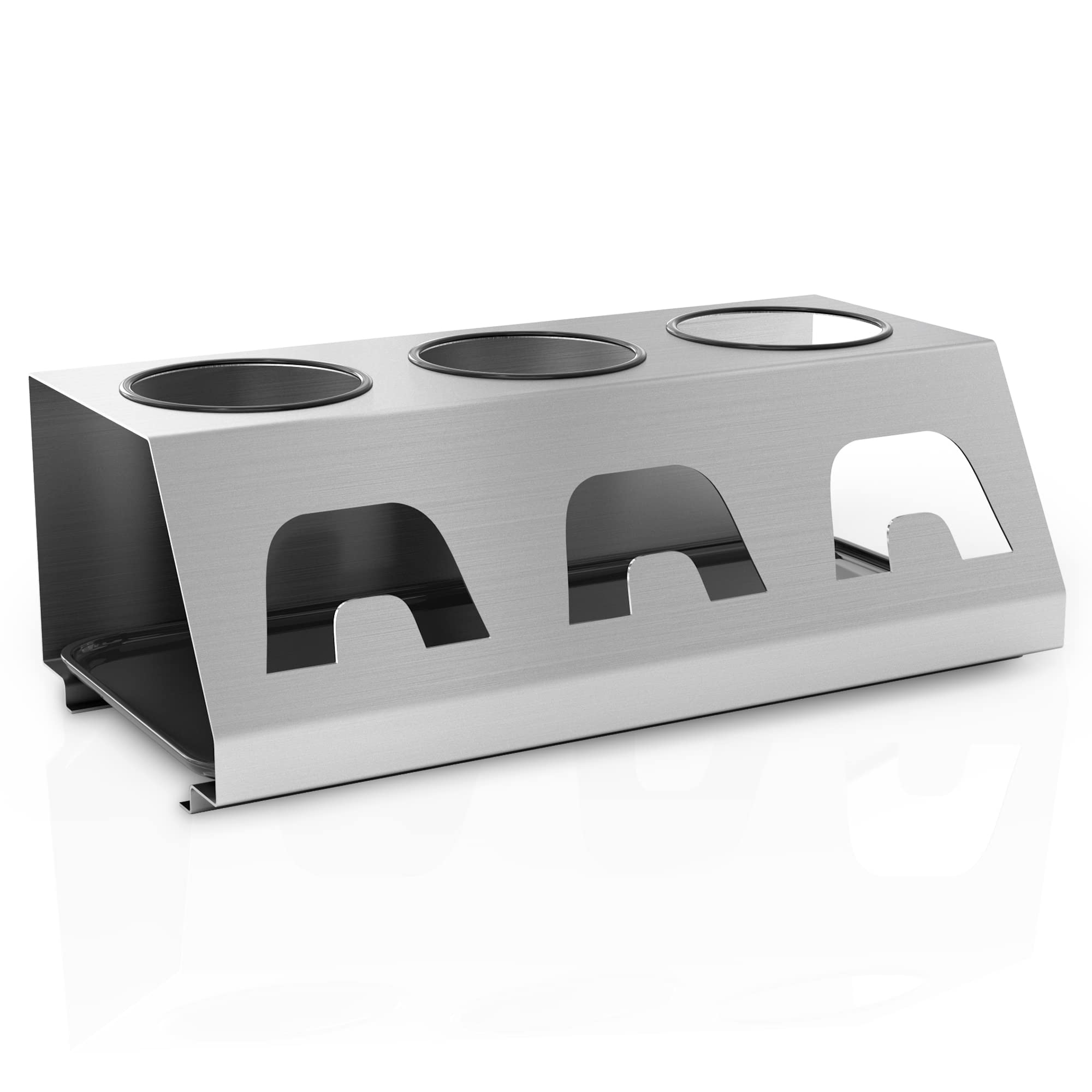 Intirilife Flaschenhalter Edelstahl Silber 30x15,5x11 cm