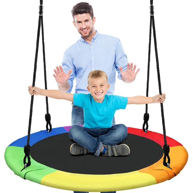 Serenelife Outdoor Swing Tellerschaukel 40" Regenbogen wasserdicht