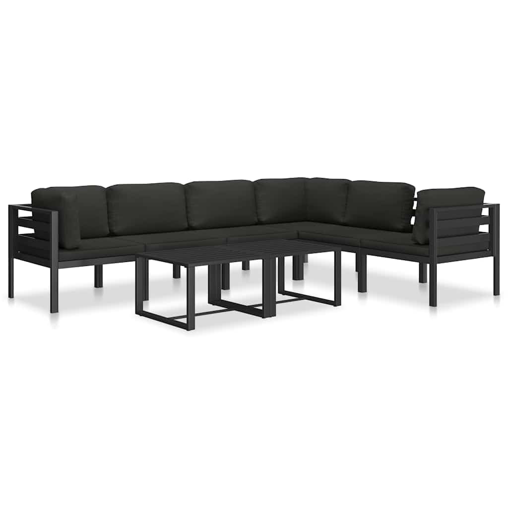 vidaXL Ecksofa Modul Aluminium Anthrazit mit Auflagen 1 Stk