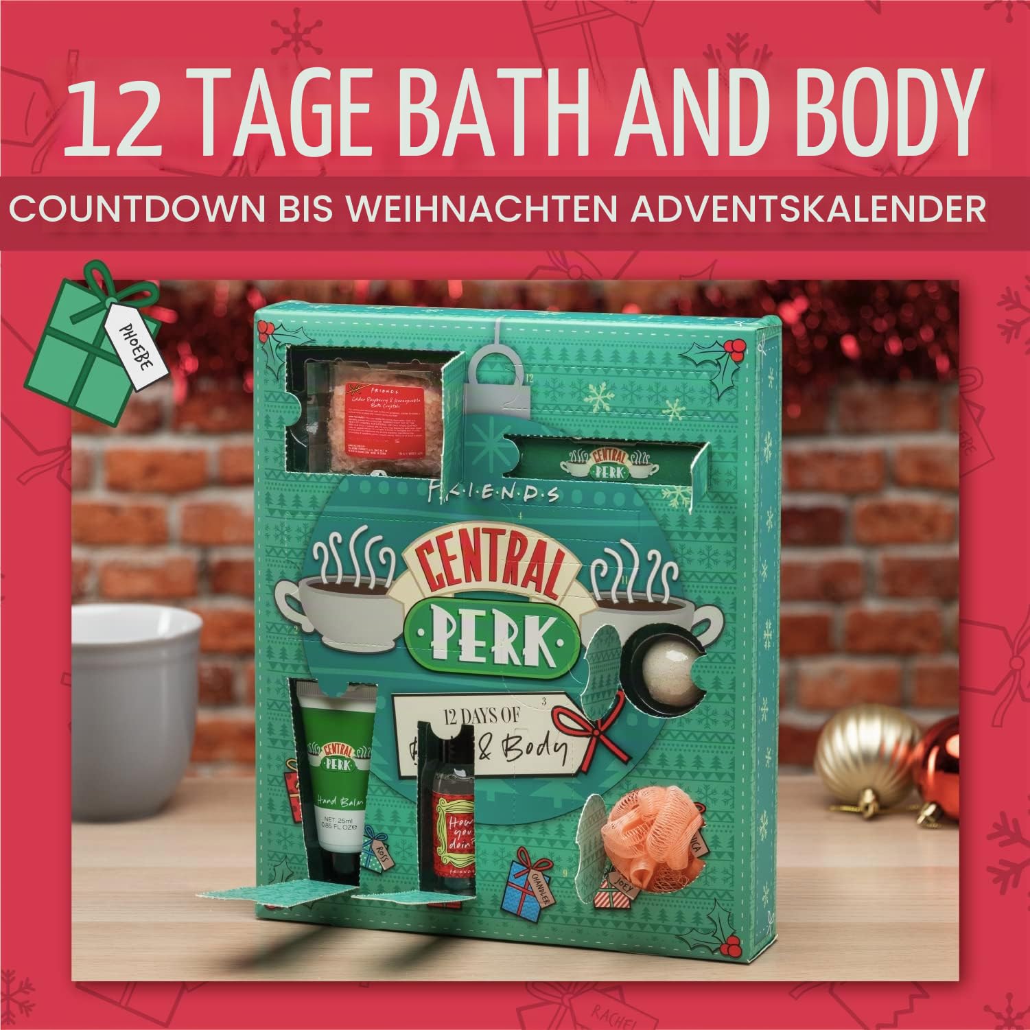 Paladone Friends Bad-Adventskalender 12 Tage Central Perk Set