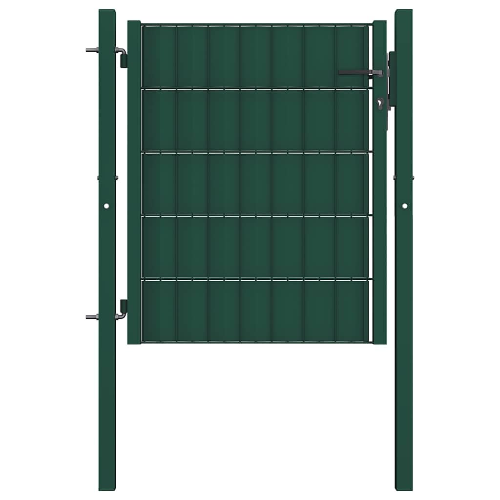 vidaXL Gartentor PVC Stahl 100x124 cm anthrazit