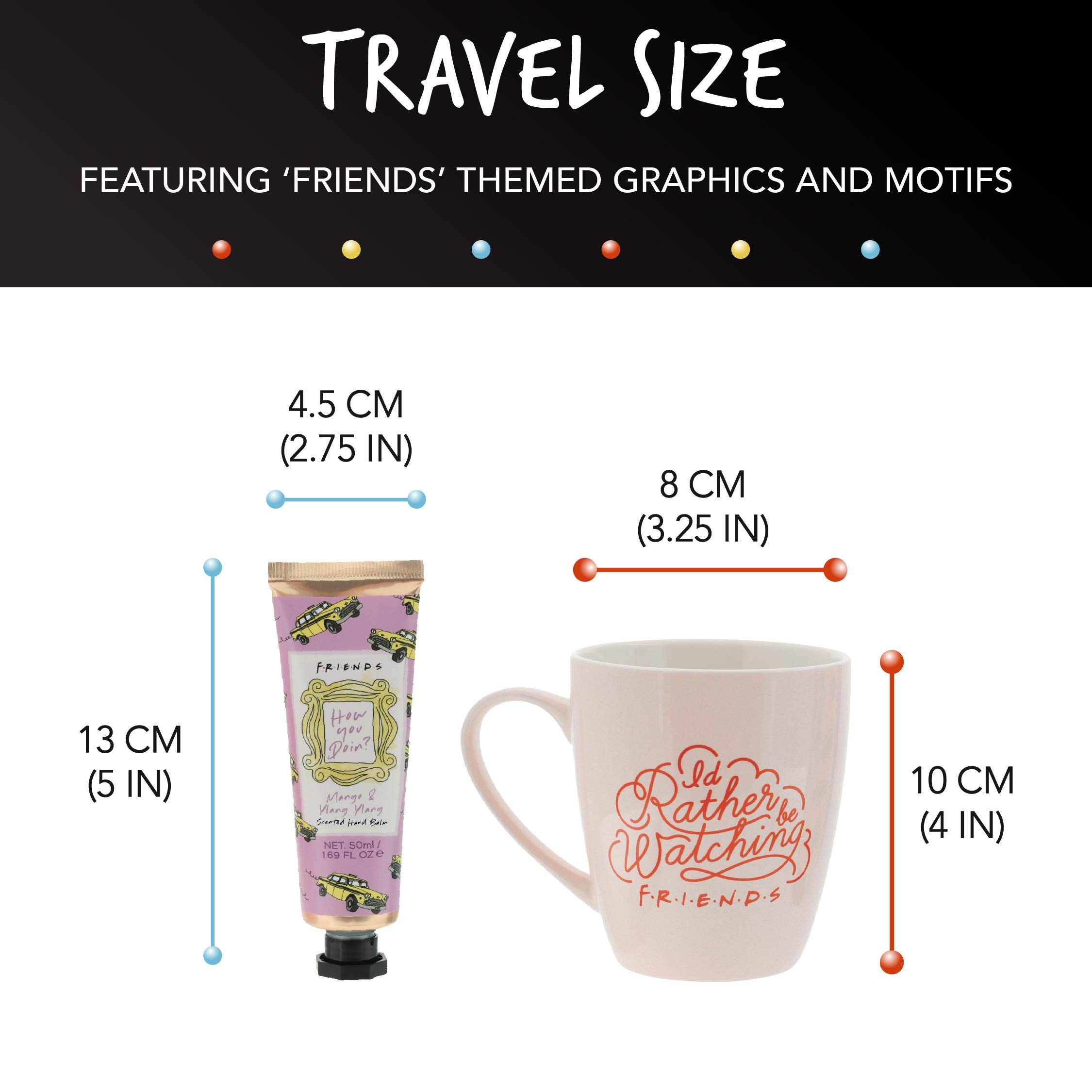 Paladone Friends Kaffeetasse Geschenkset rosa 300 ml Handcreme