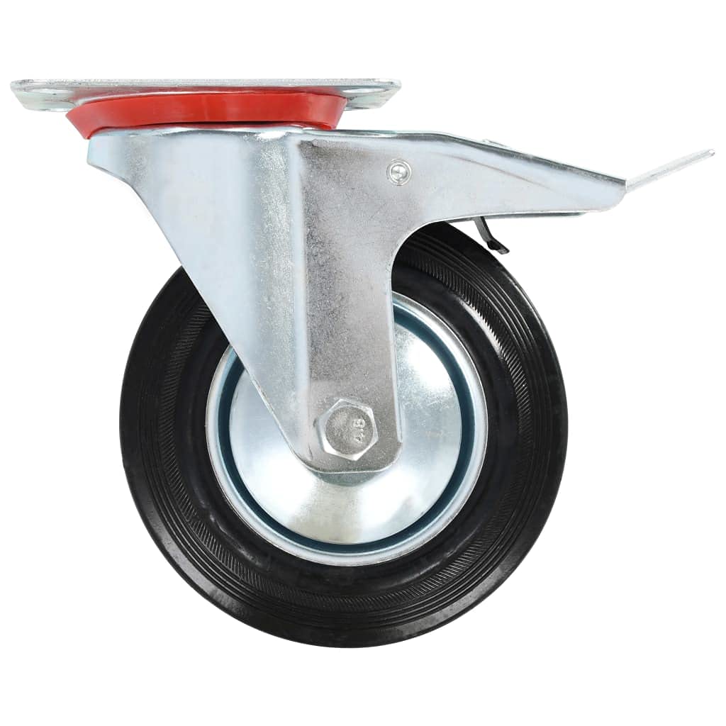 vidaXL Heim & Garten Lenkrollen 160 mm 12 Stk. Gummi mit Bremse