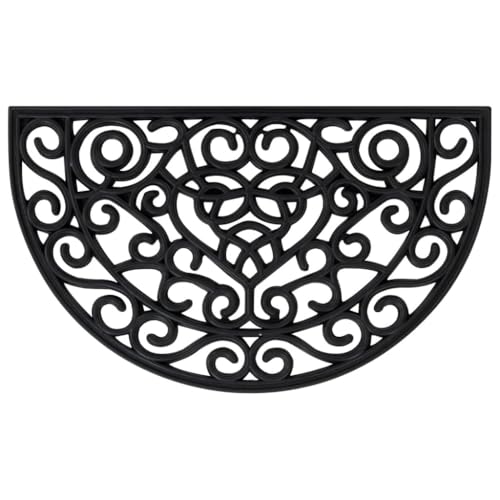 vidaXL Heim & Garten Fußmatte Halbrund 45x75 cm Gummi Drainage