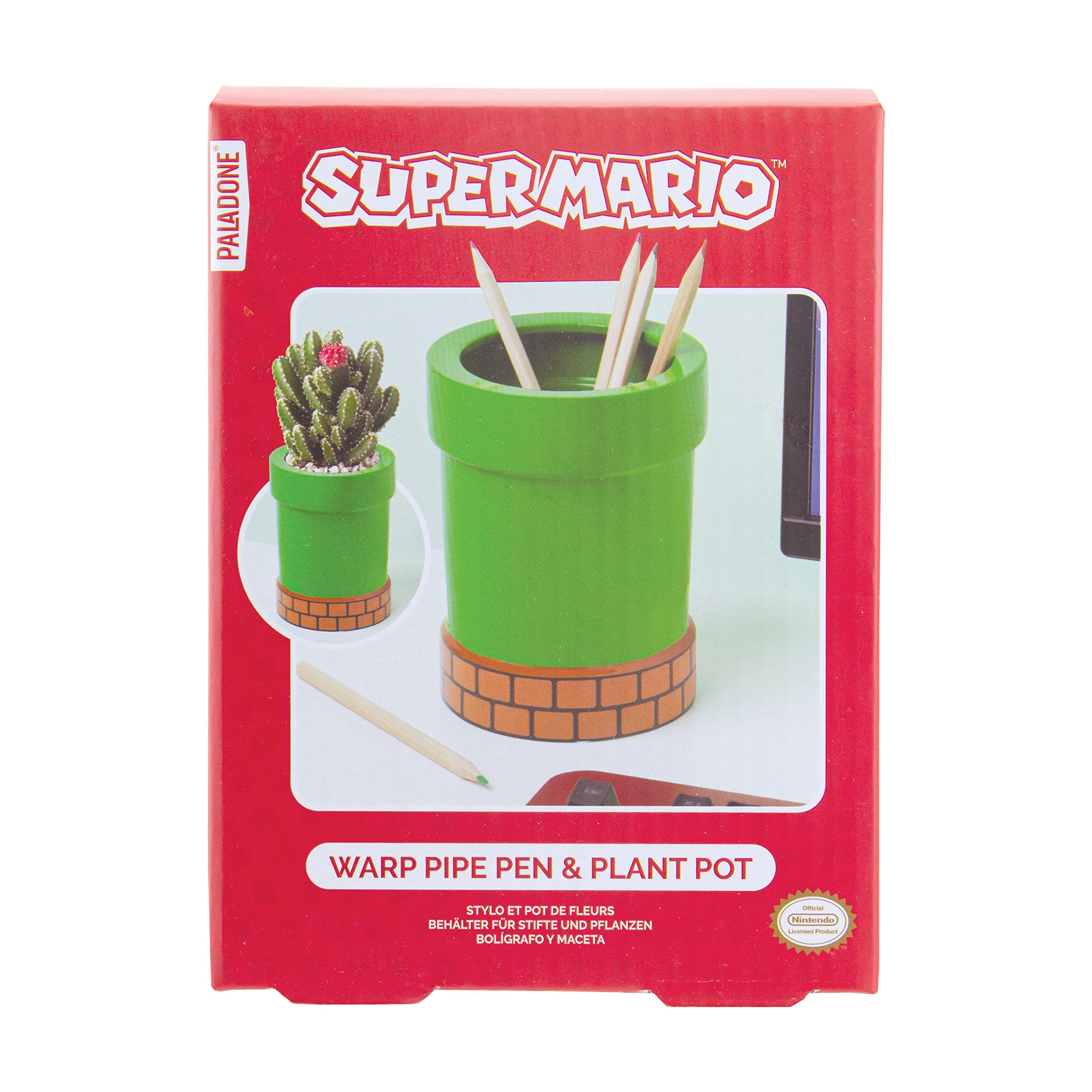 Paladone Super Mario Warp Pipe Blumentopf 15 cm Keramik grün