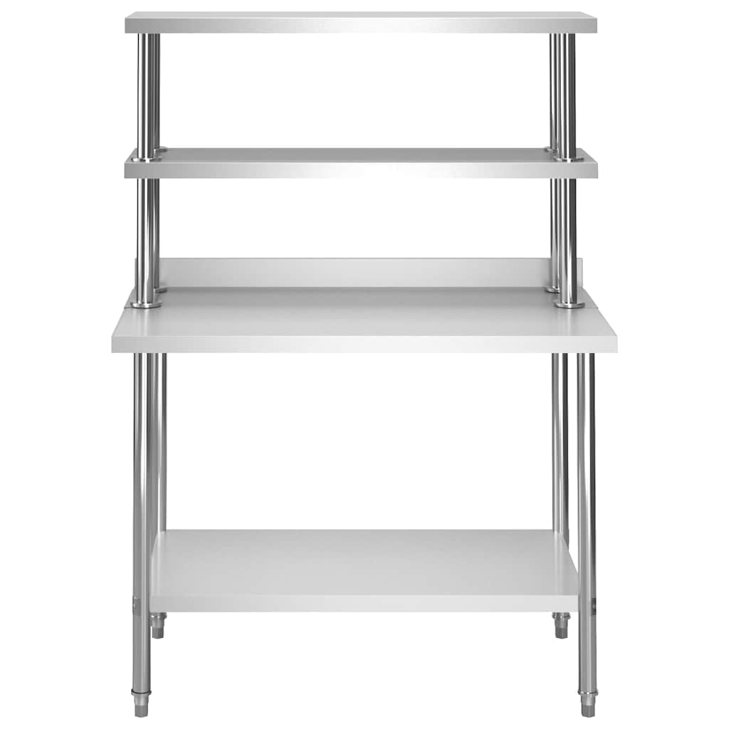 vidaXL Heim & Garten Arbeitstisch Edelstahl 120x60x93 Aufkantung