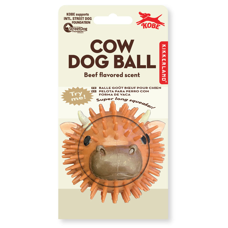 Kikkerland Home Kobe Cow Hundespielzeug Ball Rind