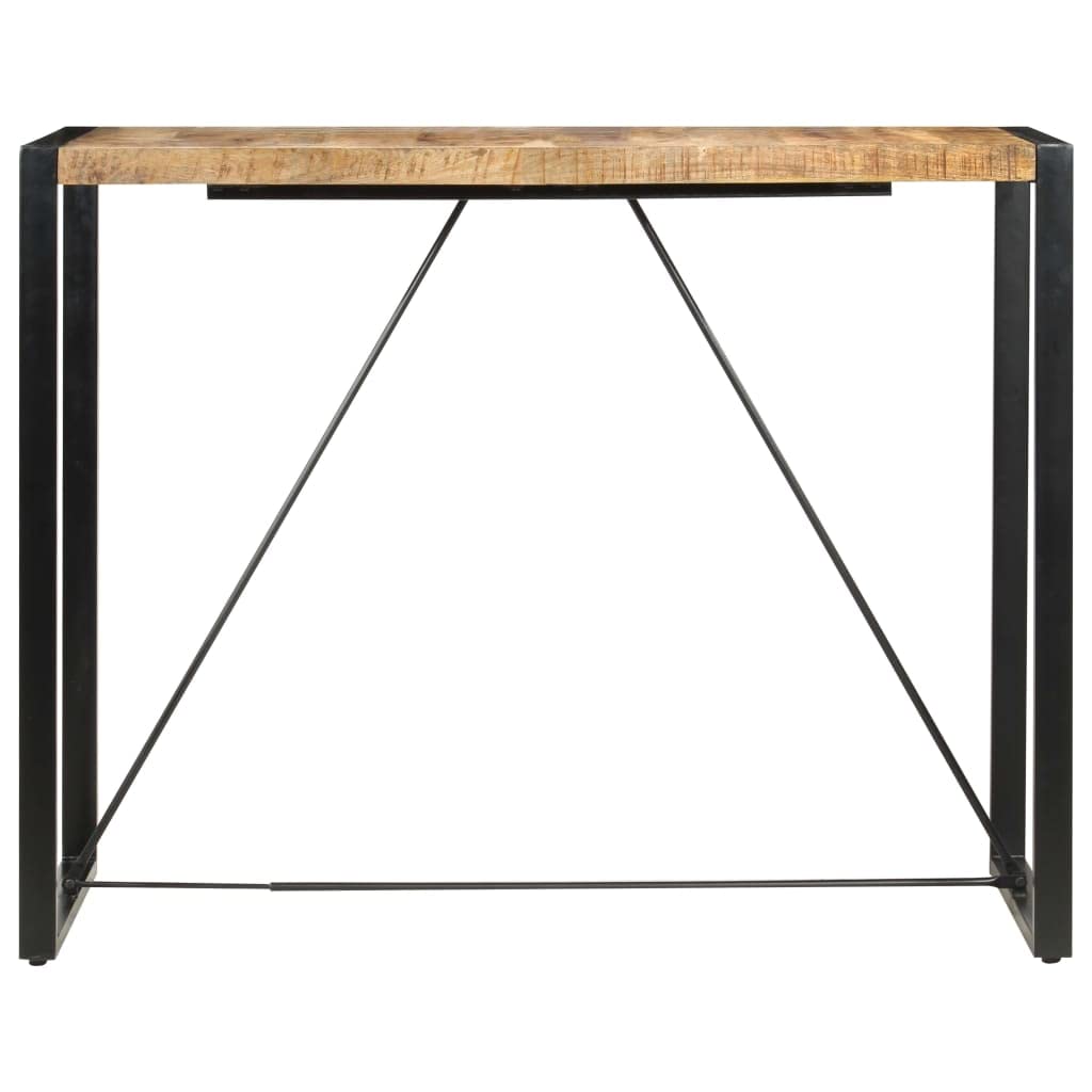 vidaXL Möbel Bartisch 140x70x110 Mango Hellbraun Stahl