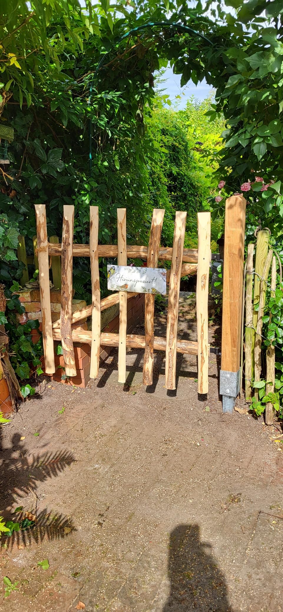 vidaXL Heim & Garten Zauntor 100x100 cm Haselnussholz unbehandelt