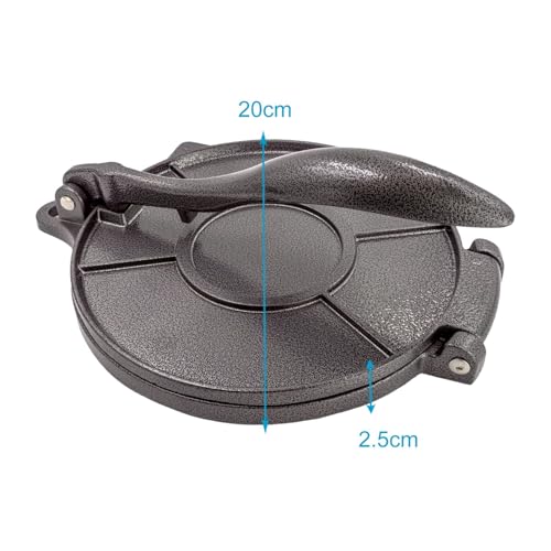 Intirilife Tortilla Presse Gusseisen Schwarz 20 cm