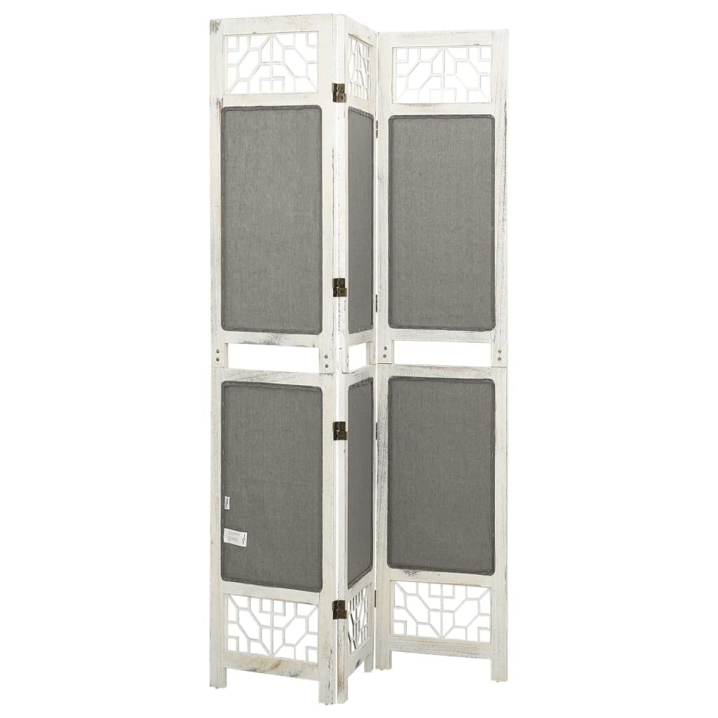 vidaXL Paravent 3-tlg. Raumteiler Grau 105x165cm Stoff