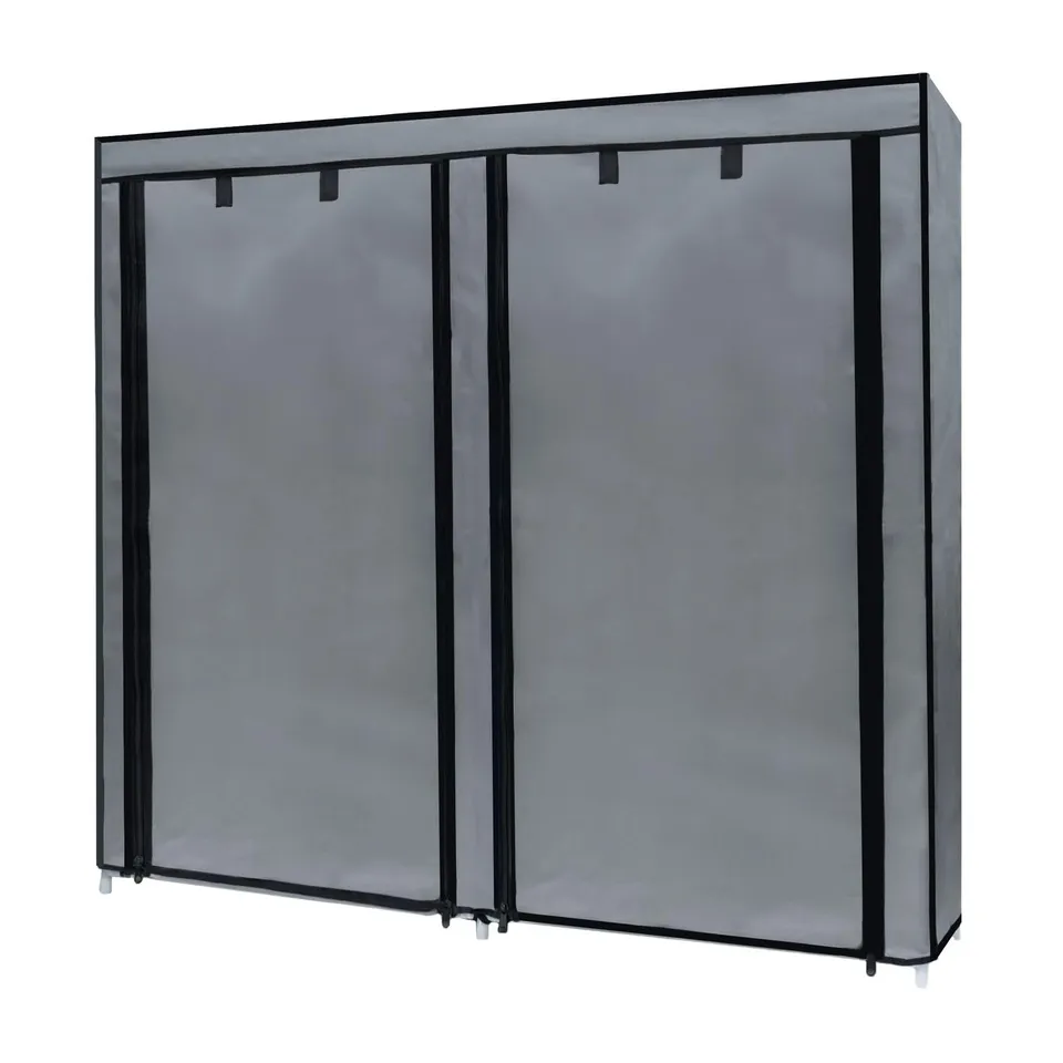 Intirilife Faltschrank Aschgrau 116,5x30x114 cm mit 12 Fächern