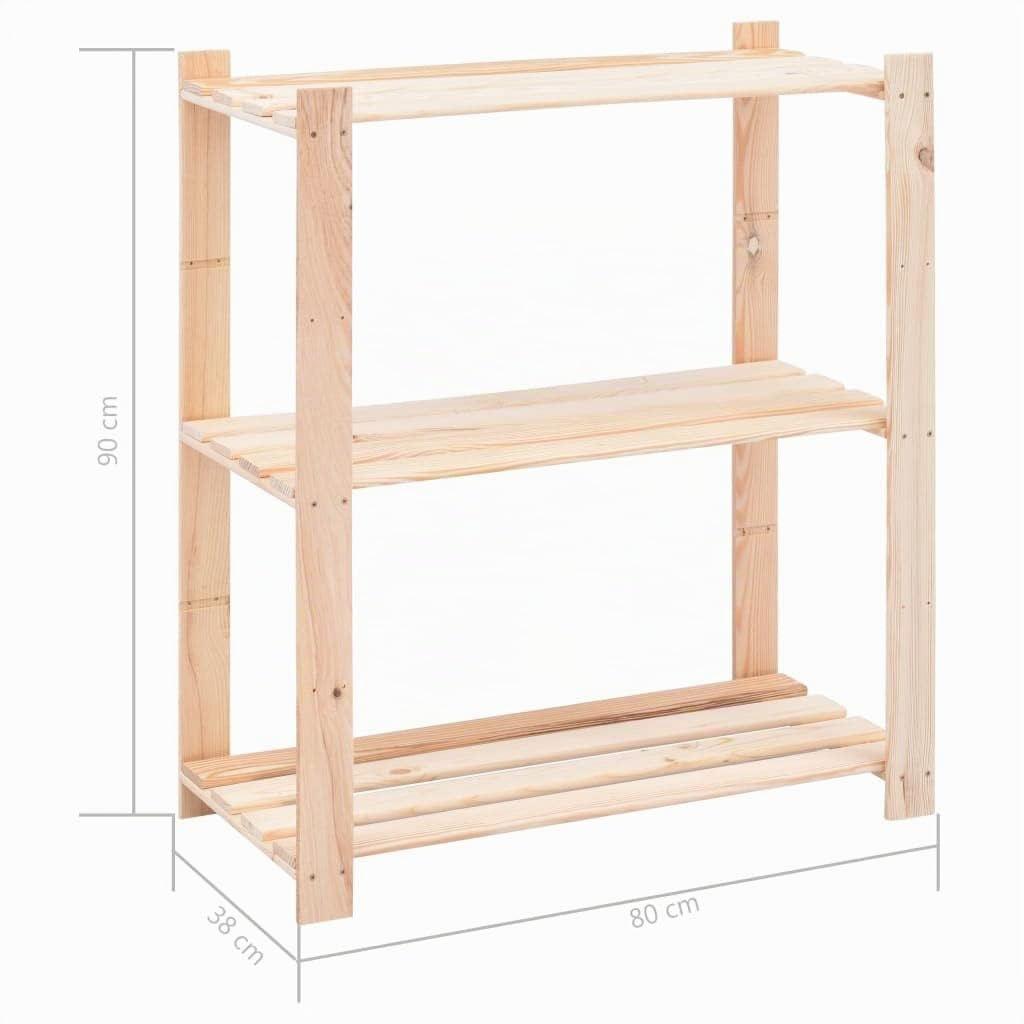 vidaXL Lagerregal Kiefer Massiv Holzregal 80x38x90 cm 150 kg