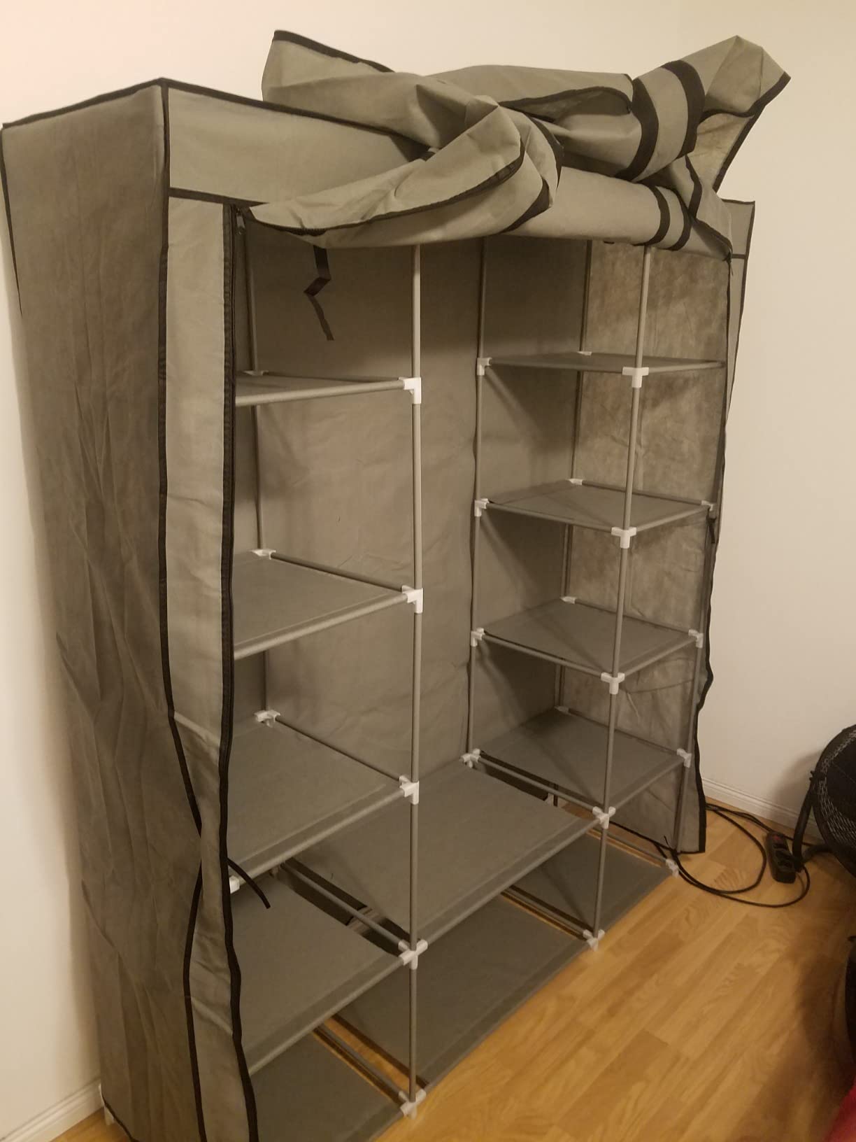 Intirilife Faltschrank 150x175x45 asch grau Reissverschluss