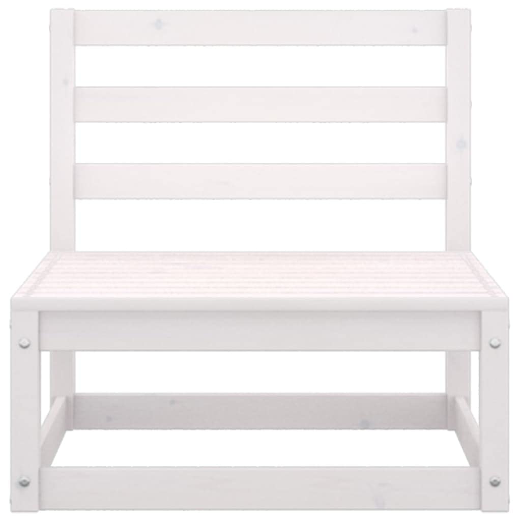 vidaXL Gartensofa 4-Sitzer Lounge Weiß Kiefer Massivholz