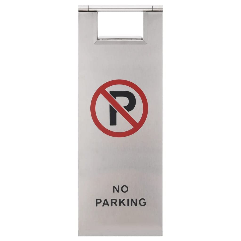 vidaXL Warnschild Parkschild Aufsteller Edelstahl Silber 58cm