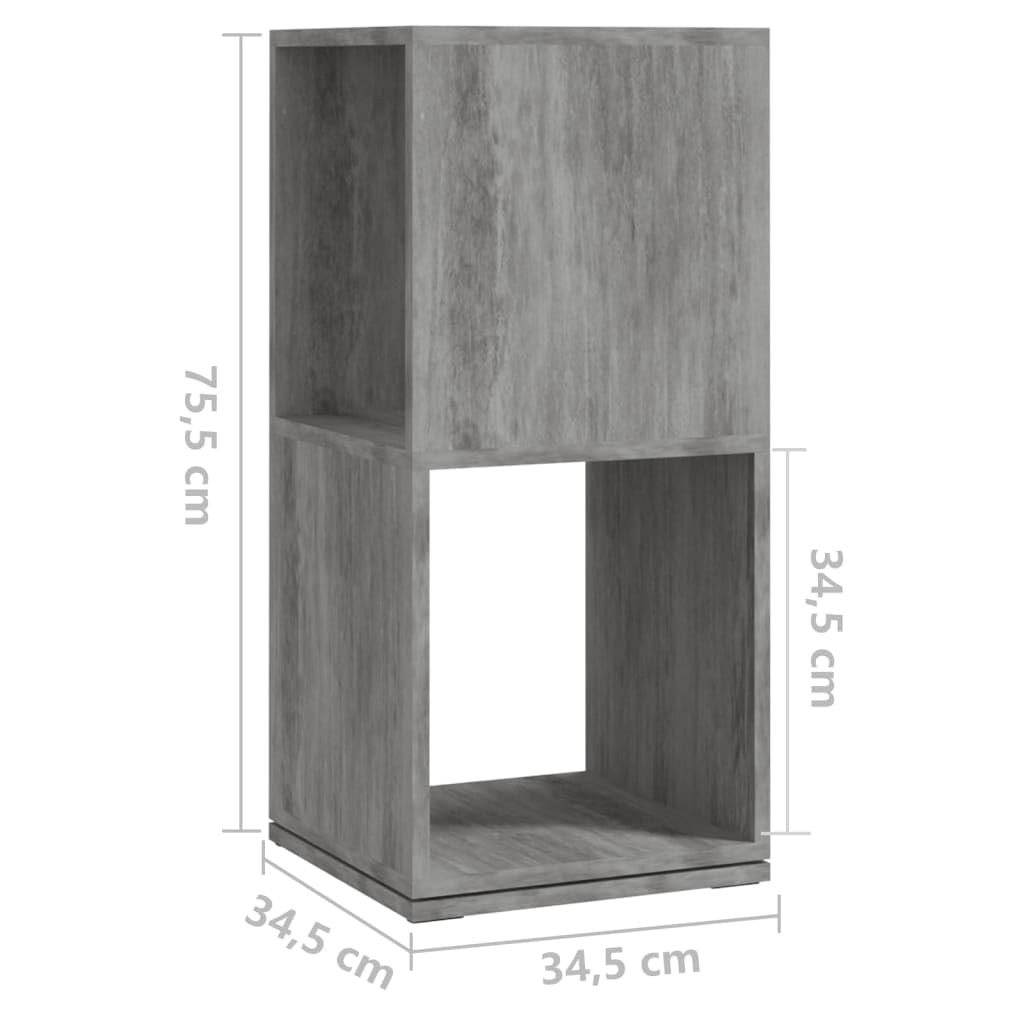 vidaXL Drehregal Betongrau 34,5x34,5x75,5 cm Standregal 360°
