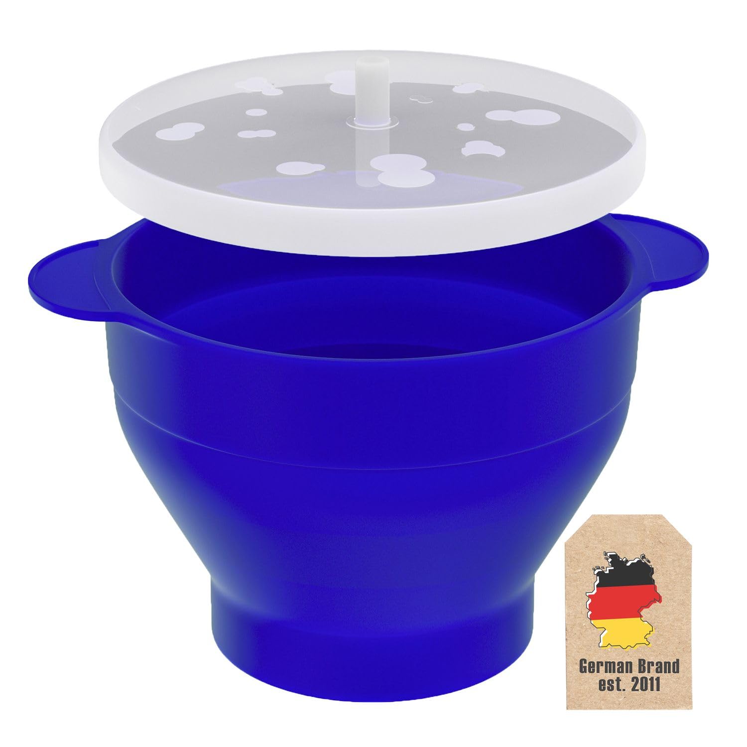 Intirilife Popcorn Maker Silikon Schüssel Blau faltbar ohne Öl