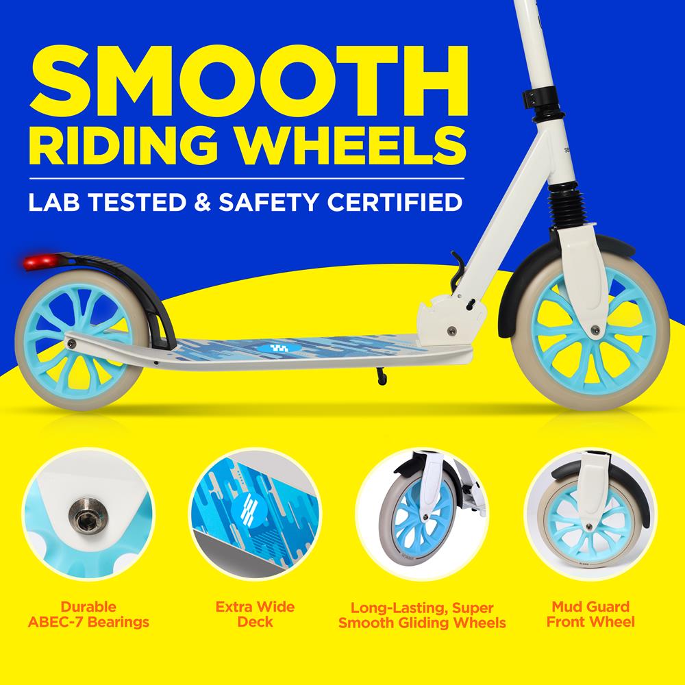 Serenelife Scooters SLADTAVL Kick Scooter Weiß klappbar 220 lbs